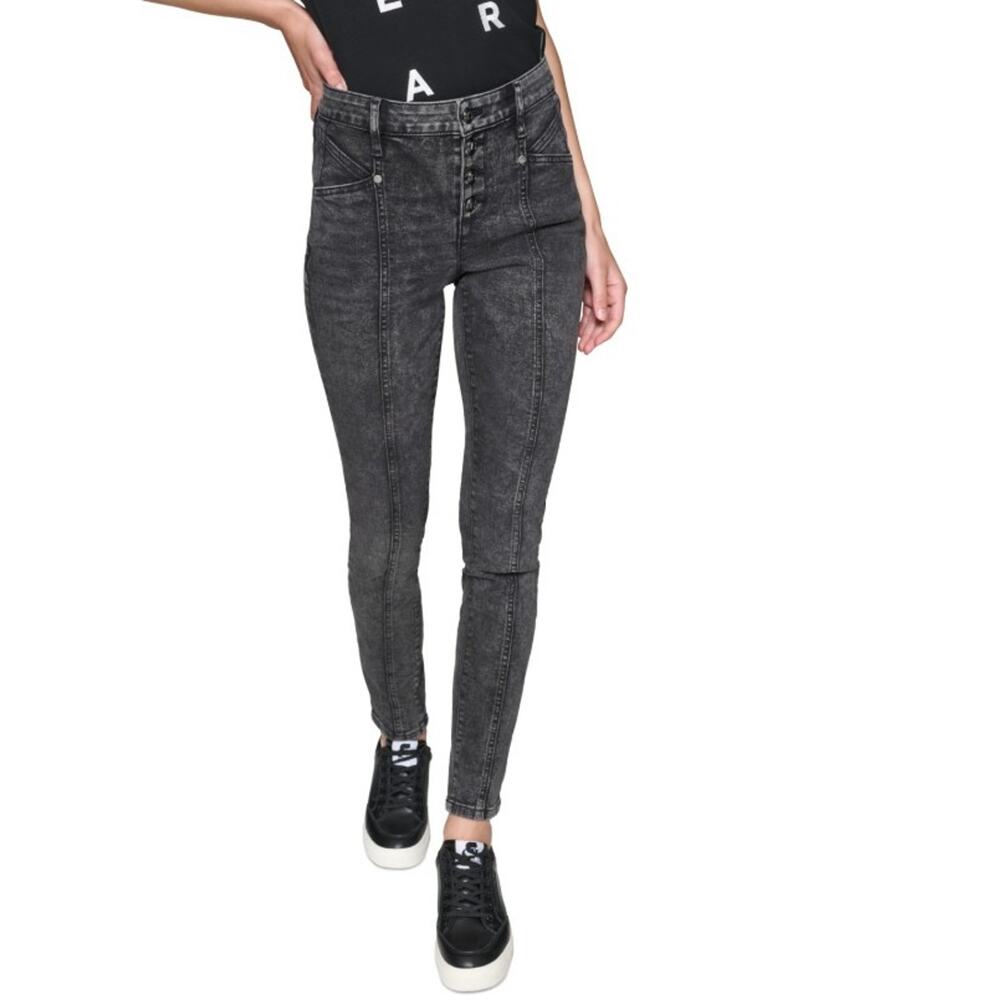 Karl Lagerfeld Paris Women's Super Stretch Skinny Jeans Storm Grey Size 14